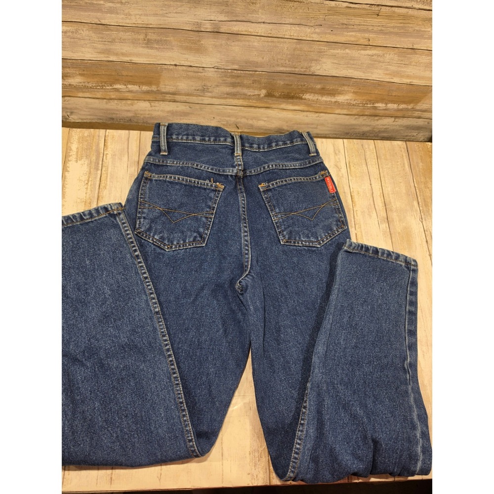 Invisible Womens High Waisted Mom Jeans Dark Wash Tapered Leg Blue Size 7/8 READ - Picture 8 of 8